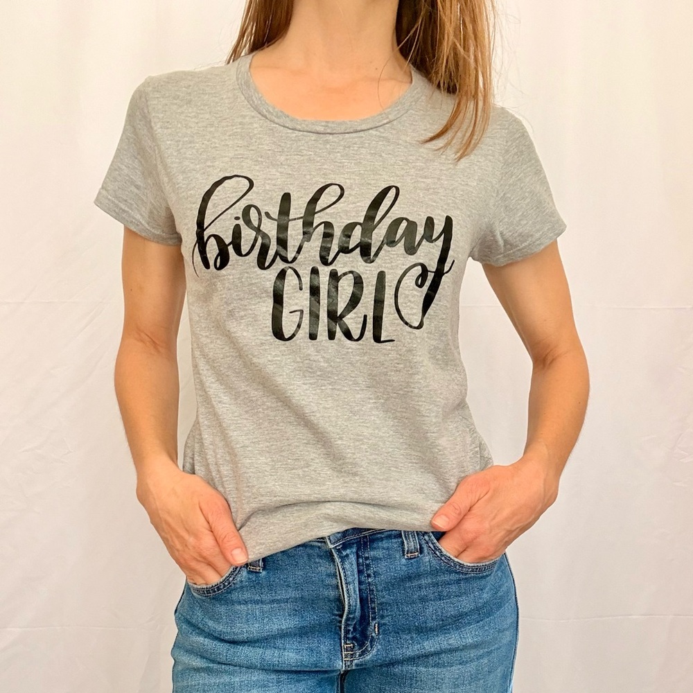 Gray Birthday Girl T-Shirt